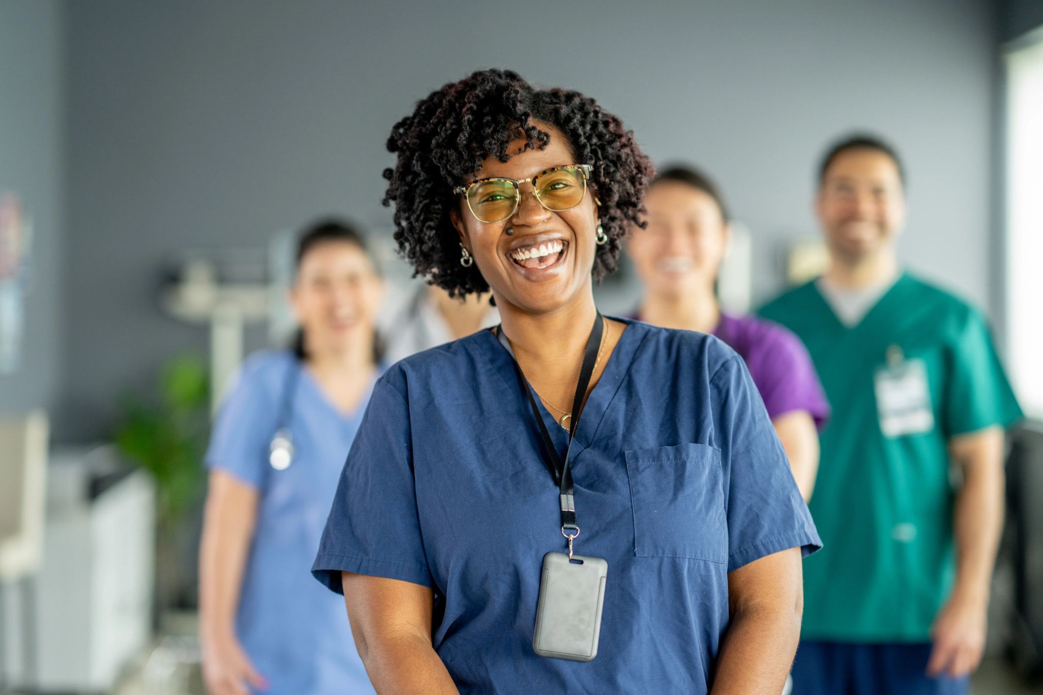 Healthcare professionals working together